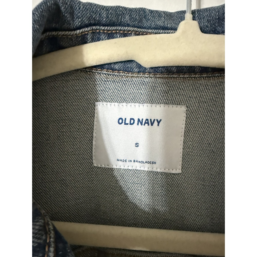 Old Navy Womens Medium Wash Denim Trucker Jacket Blue Jean Size S Small - Picture 3 of 3